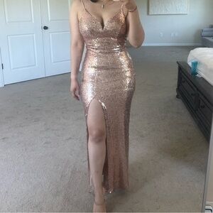 Gold sequined dress
